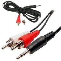 Cable aux. audio PG 3.5- RCA Est. 1.8m 2-1