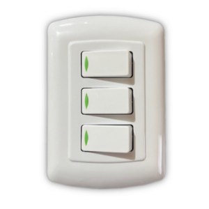 Placa armada 3 apagadores blanco t/evo