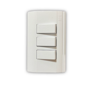 Placa armada 3 apagadores blanco T/M