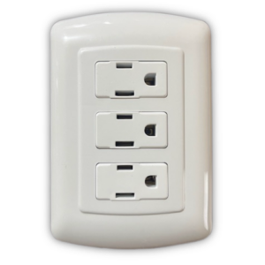 Placa armada 3 contactos blanco t/evo