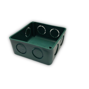 Caja cuadrada verde 1/2″ plástico